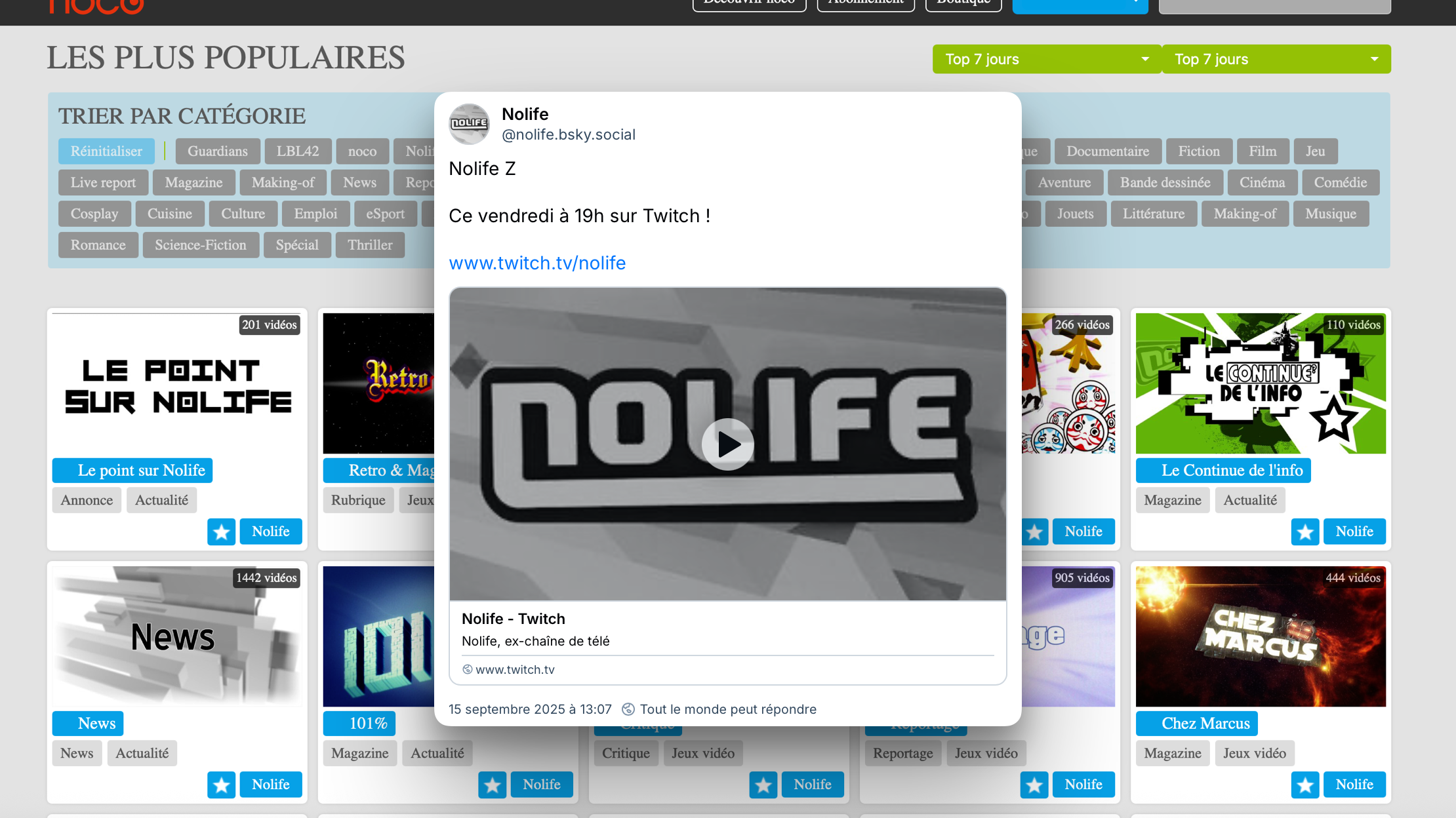 C’est la rentrée ce vendredi sur Nolife Z